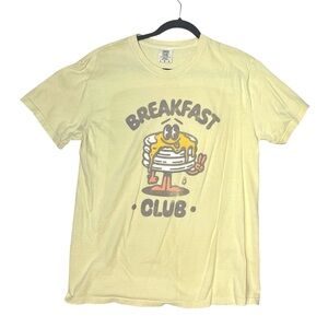Breakfast Club Graphic T-Shirt Yellow Retro Comfort Colors Short Sleeve Large